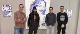 El artista bolañego, Enrique Gutiérrez "Ericbic", expone su magnífica y sorprendente obra de retratos realizados con la única ayuda del tradicional bolígrafo "Bic".