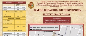 Aprobada la modificación del horario de entrada y recorrido de regreso de la Estación de Penitencia de la Hermandad el Jueves Santo 2026.